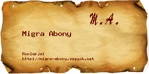 Migra Abony névjegykártya